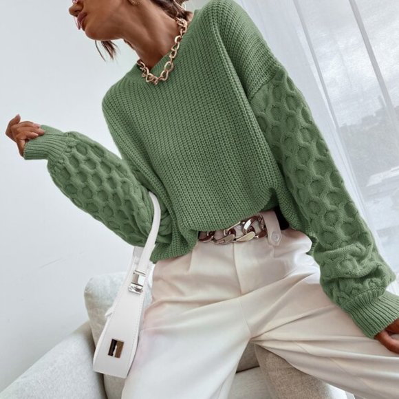 Statement Sleeves Sweater Top - Picture 2 of 12